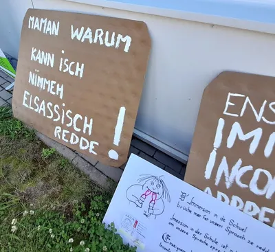 Manif enseignement immersif Colmar